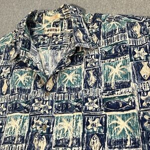 Campia Hawaiian Shirt Mens XXL Tropical Button Beach Vacation Casual Summer Camp